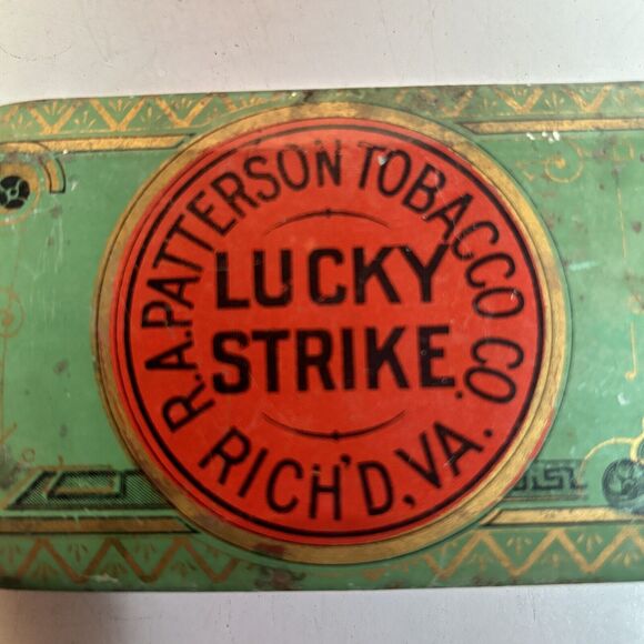 Vintage 1920s Lucky Strike Cigarette Tin Box R A Patterson Tobacco Co - Picture 10 of 16